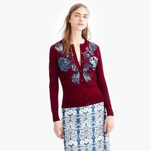NWOT J.Crew Sequin Floral Embroidery Cotton Jackie